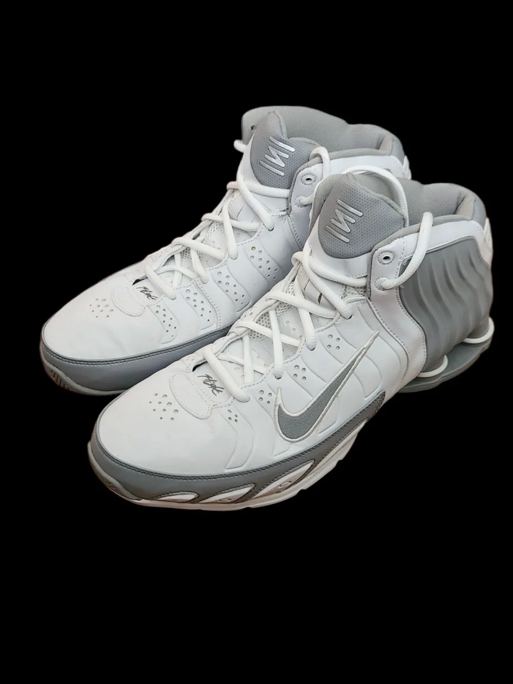 Nike Shox Zoom Flight 2005 311240-103 Basketball Hi White Silver Shoes Sz US 12